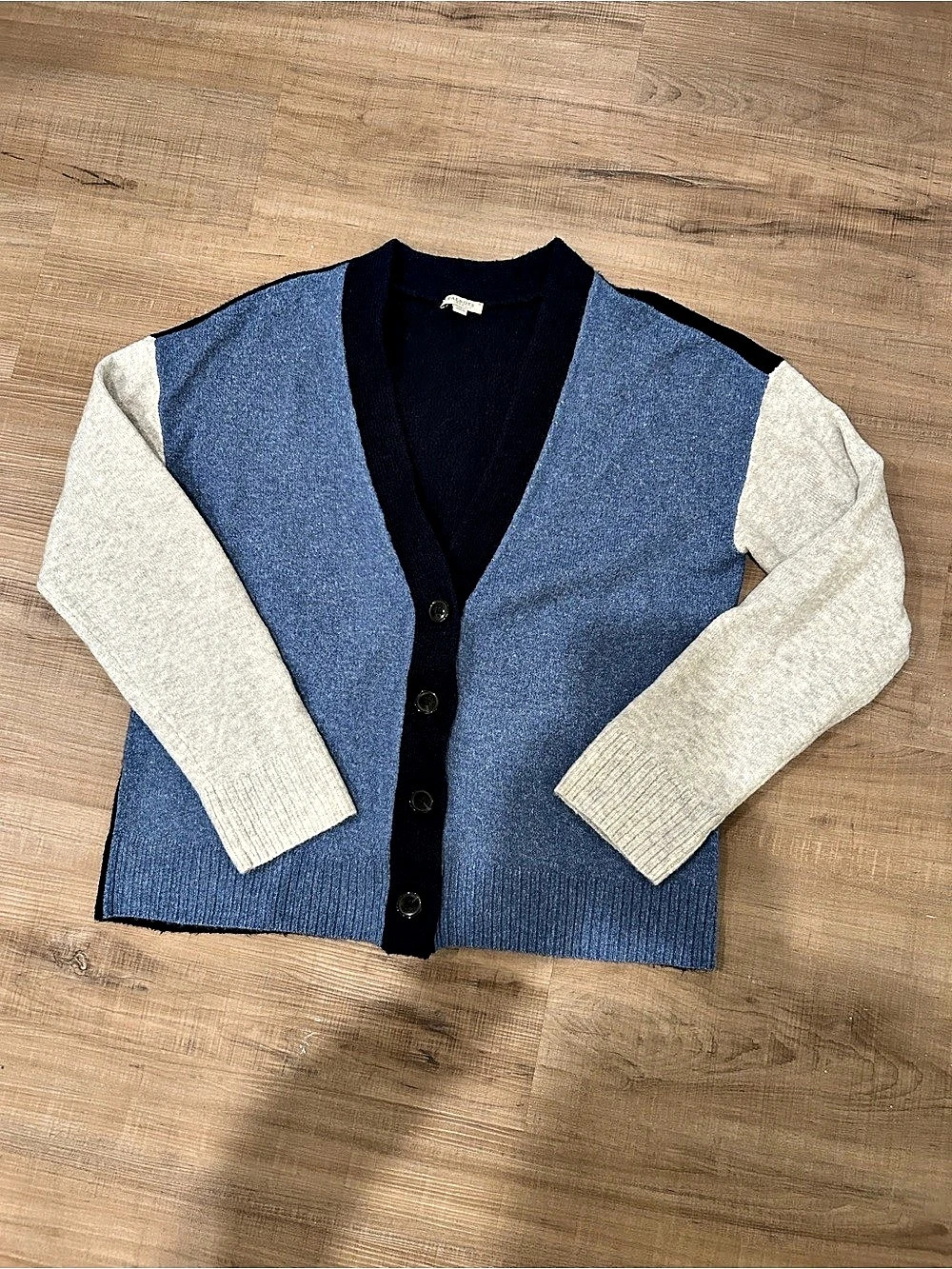 Talbots Colorblock Cardigan Blue & Light Blue and Gray Size cardigan sweater